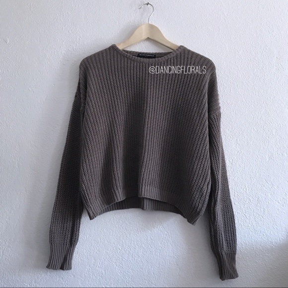 Brandy Melville Sweaters - Brandy Melville purple taupe cable knit sweater
